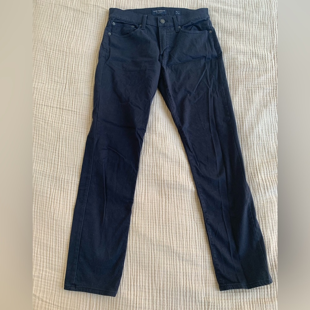 Lucky Brand 121 Slim Straight Pants Mens 29x30 Khaki Casual Stretch Comfort Mens